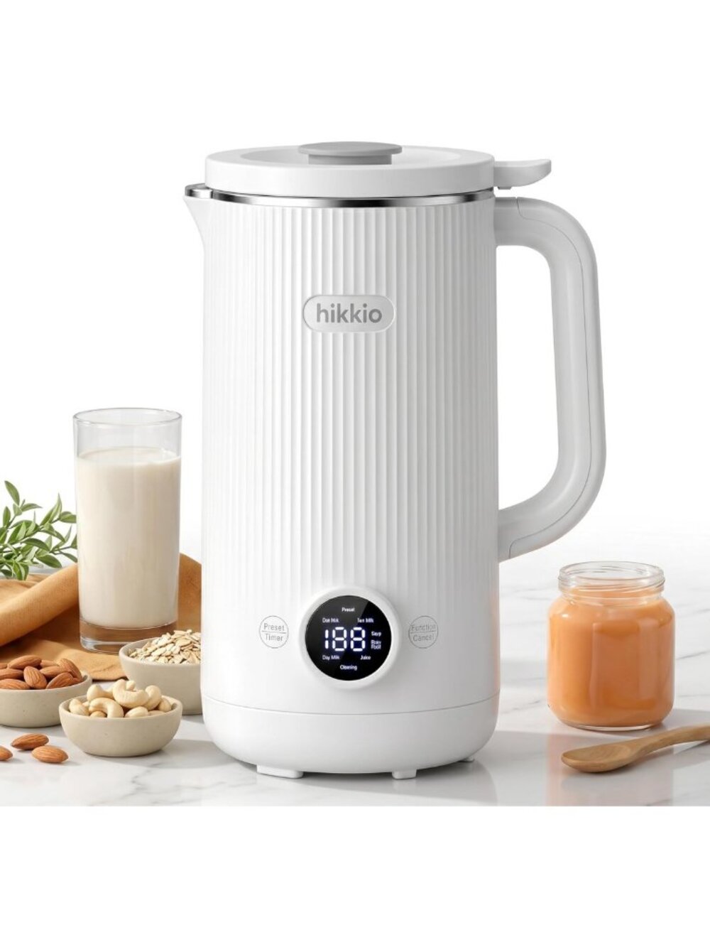 Versatile 8-in-1 Plant-Based Milk Maker for Soy, Almond, Oat & Coconut - 20 oz